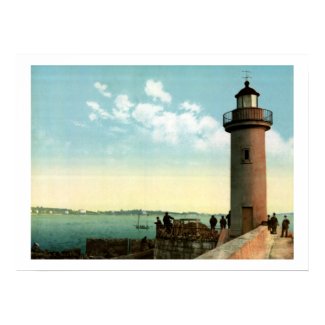 Phare au Vieux-Port, Cannes, Photo d'impression antique